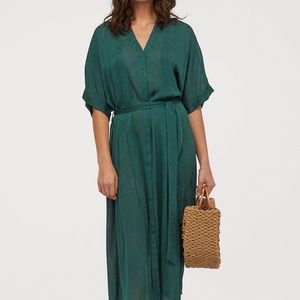 NWT - H&M Green Kaftan Dress - XS
